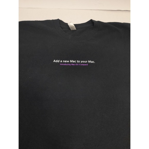 American Apparel Other - Vintage Y2K Apple Mac OS X Leopard Promo T-Shirt Computers Black Sz M